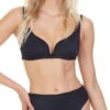 Tori Praver Chloe Plunge Bikini Top In Black
