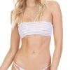Tori Praver Royale Bandeau Bikini Top In Rose Gold Stripe