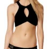 Red Carter Splice And Dice High Neck Keyhole Bikini Top RCSD117213