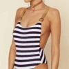 Blue Life Buckled Overall One Piece In Stripe 437-9464 STRP