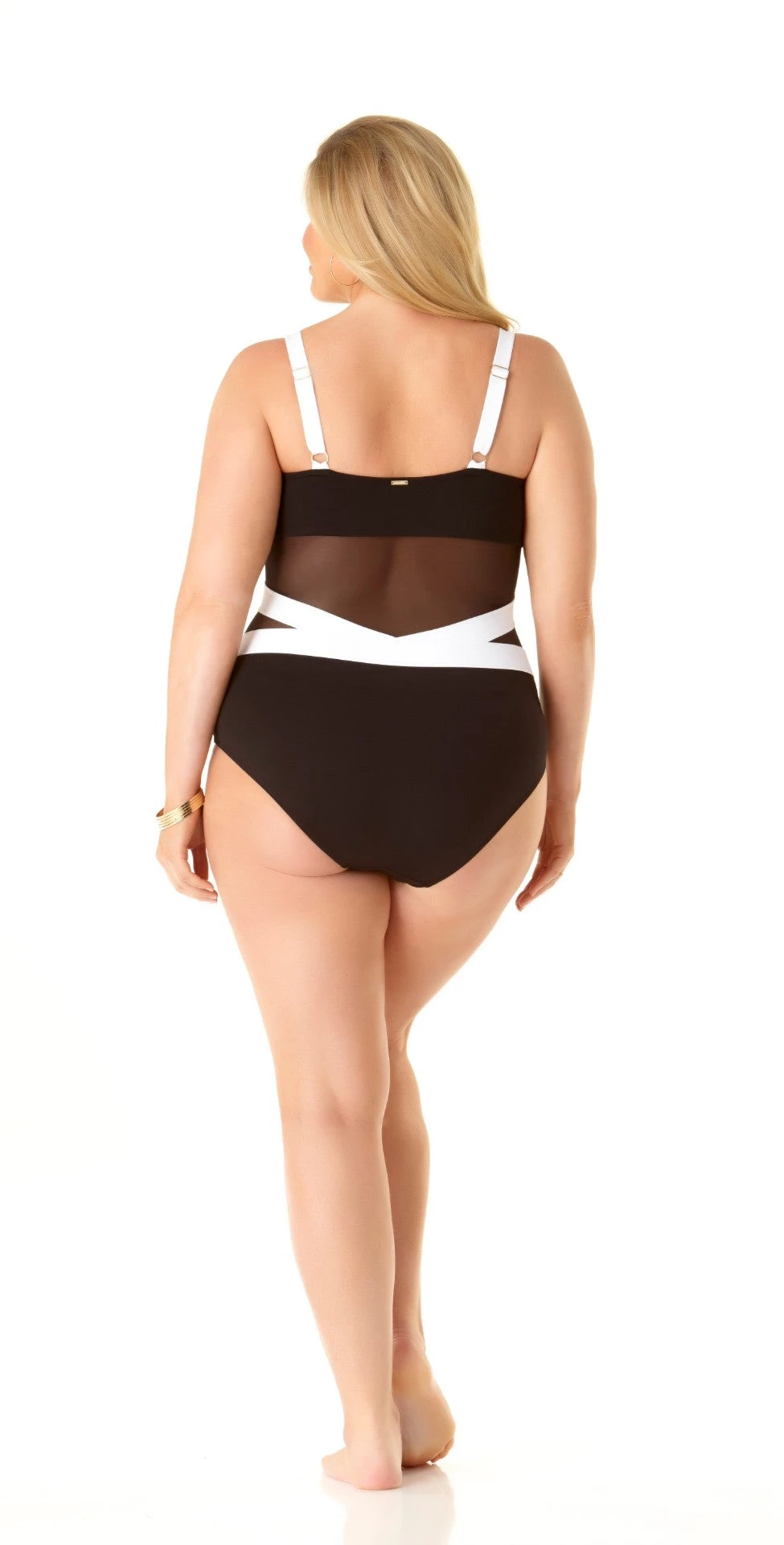 Anne Cole Hot Mesh Spliced Mesh One Piece Swimsuit - Image 4