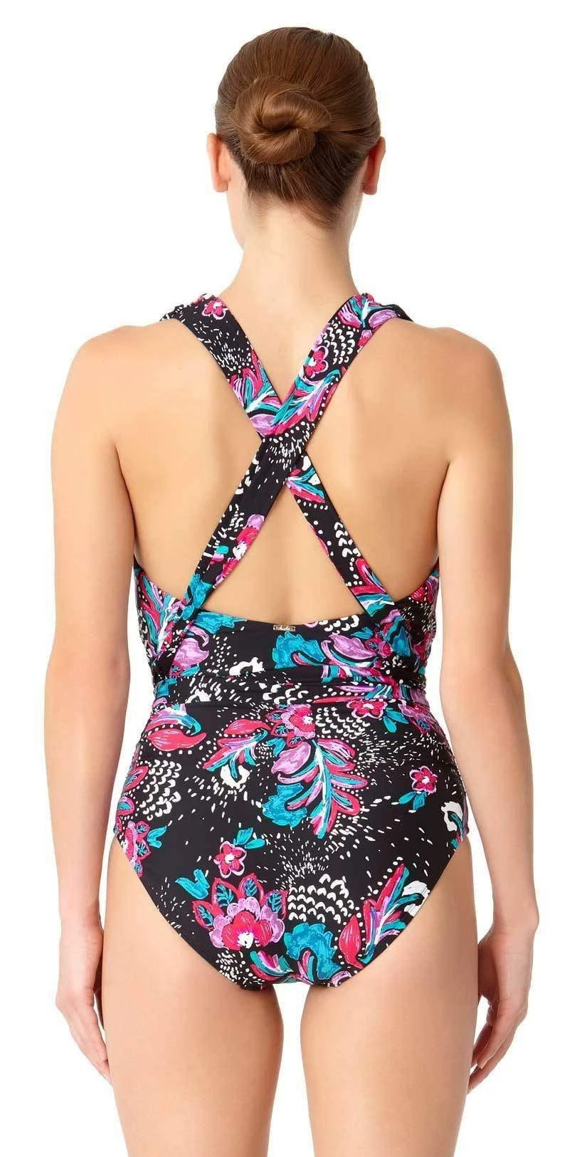 Anne Cole Wild Flower That's A Wrap Plunge One Piece Swimsuit - Image 2