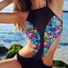 Irgus Swimwear Black Prints Monokini 3106