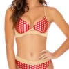 Luli Fama Dotted Delight Underwire Top In Ruby Red