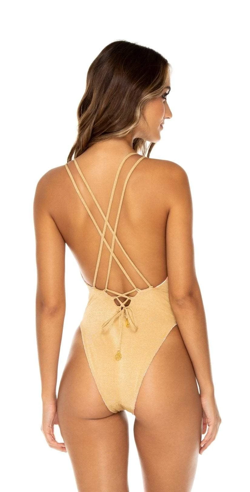 Luli Fama Costa Del Luz Reversible Deep V-Neck One Piece - Image 4