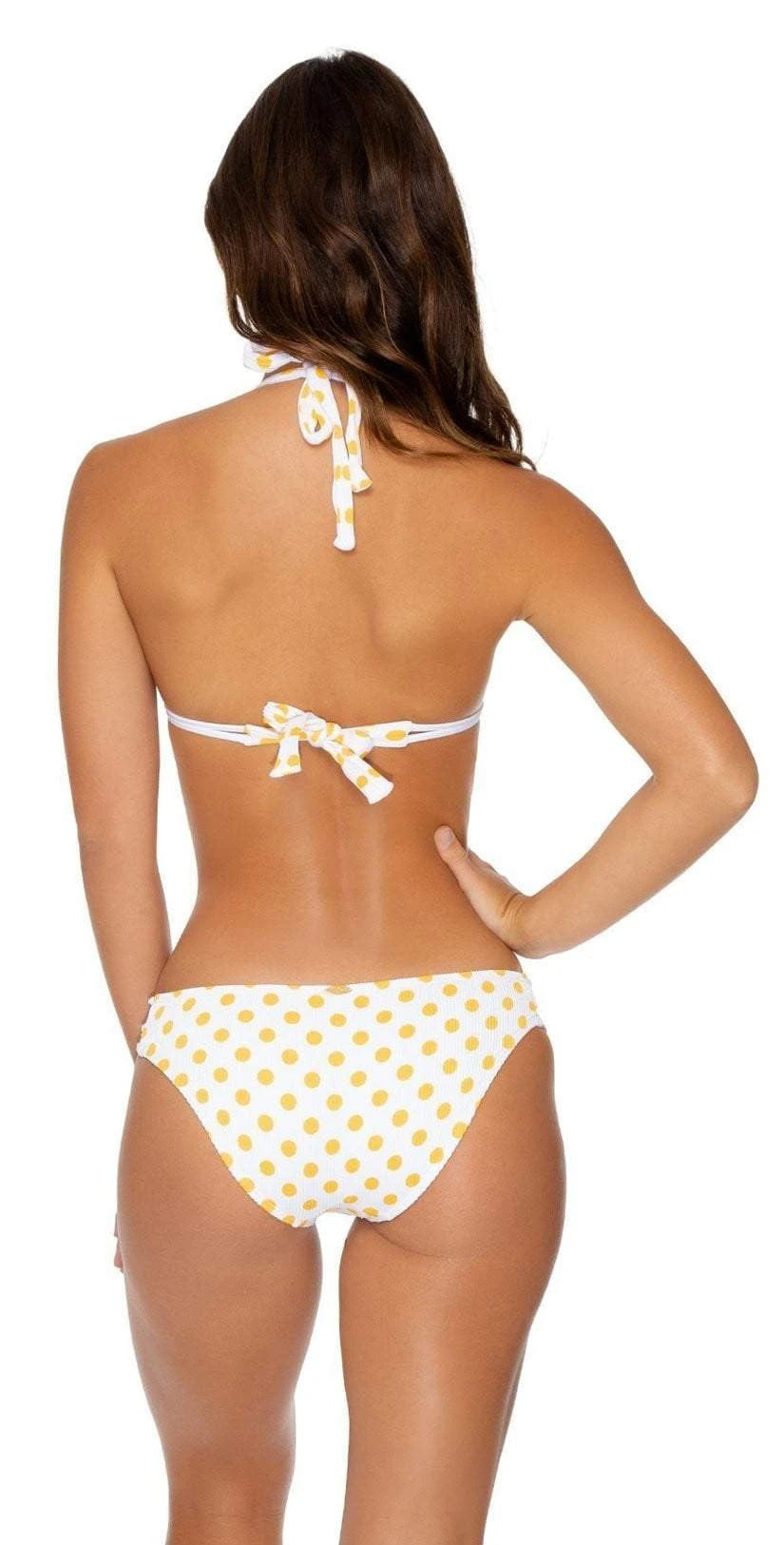 Luli Fama Itsy Bitsy Halter Bikini Top In Yellow - Image 2