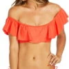Raisins Sayulita Mermaid Flounce Top In Red Y710026-RED