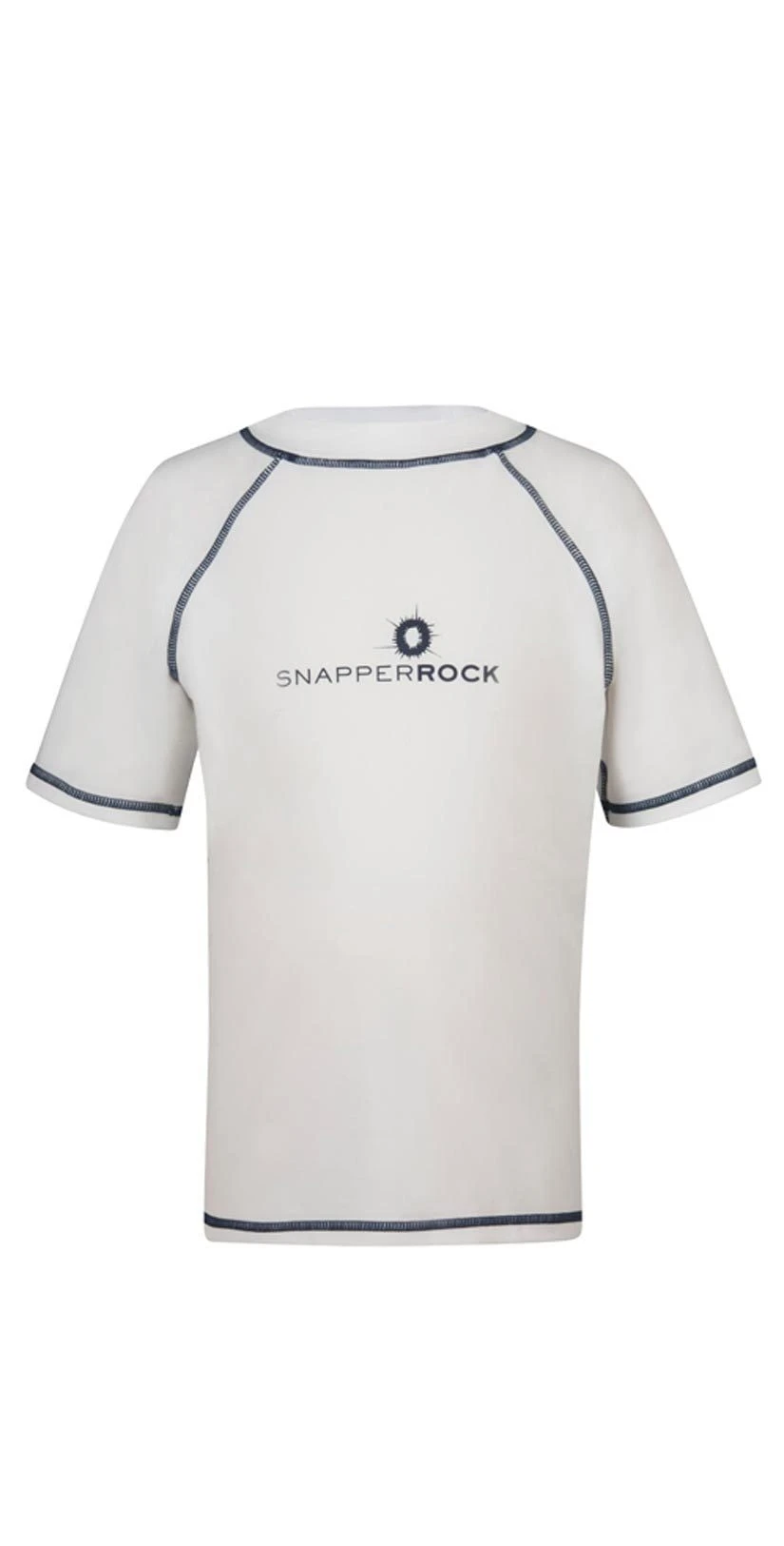 Snapperrock Boy's Short Sleeve Rashguard Top In White 125 - Image 2