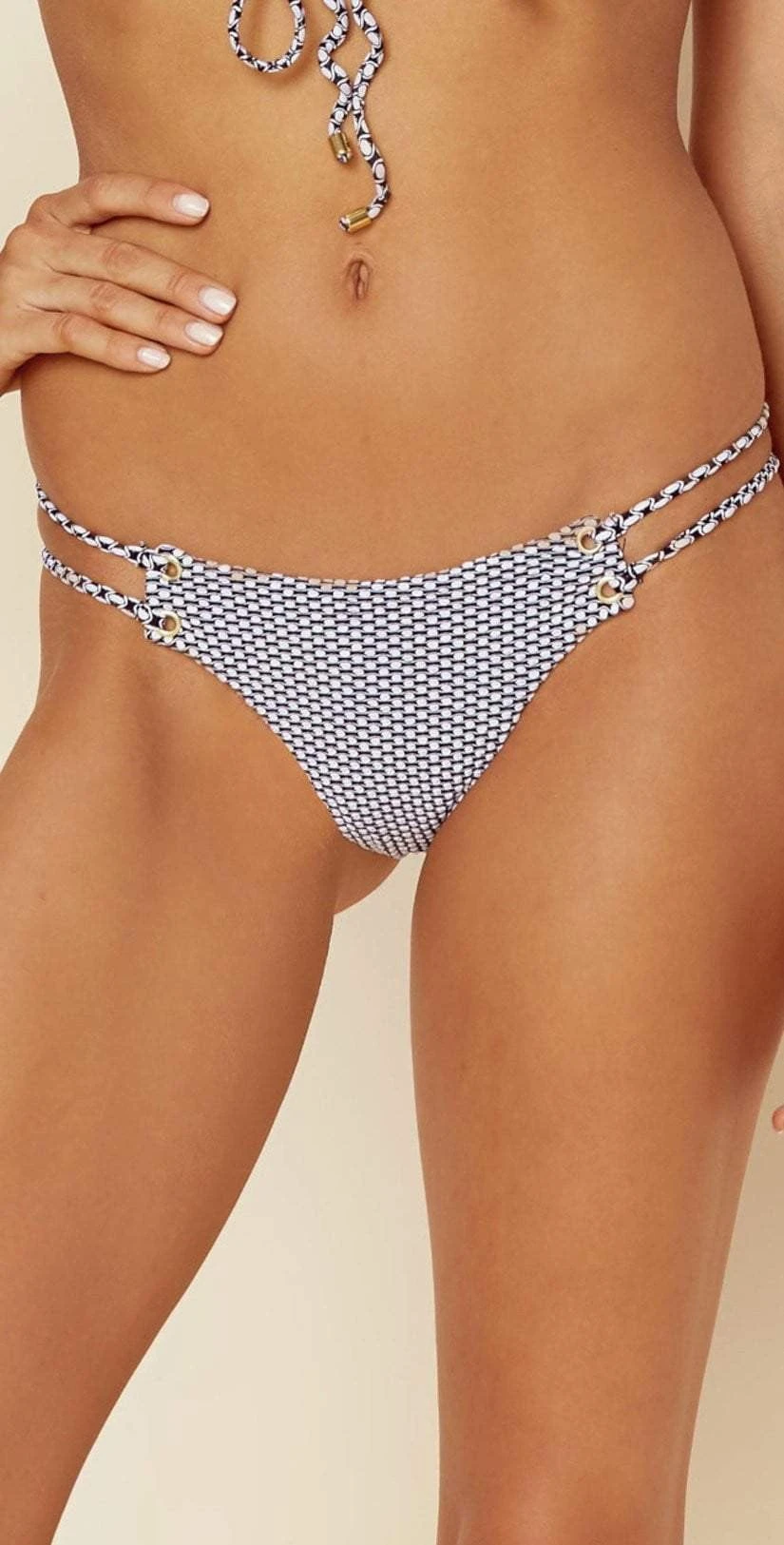 Blue Life Island Fever Roped Up Skimpy Bottom In Seersucker 391-9354-SEER - Image 2