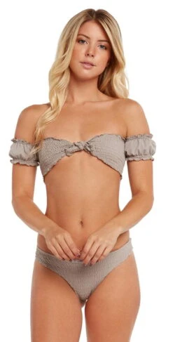 Chloe Rose Honey Bikini Set In Khaki