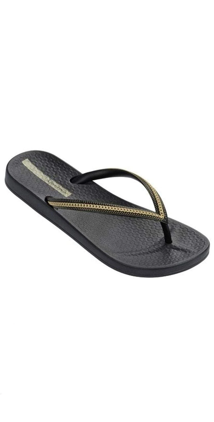Ipanema Ana Metallic II Flip Flop In Black/Gold