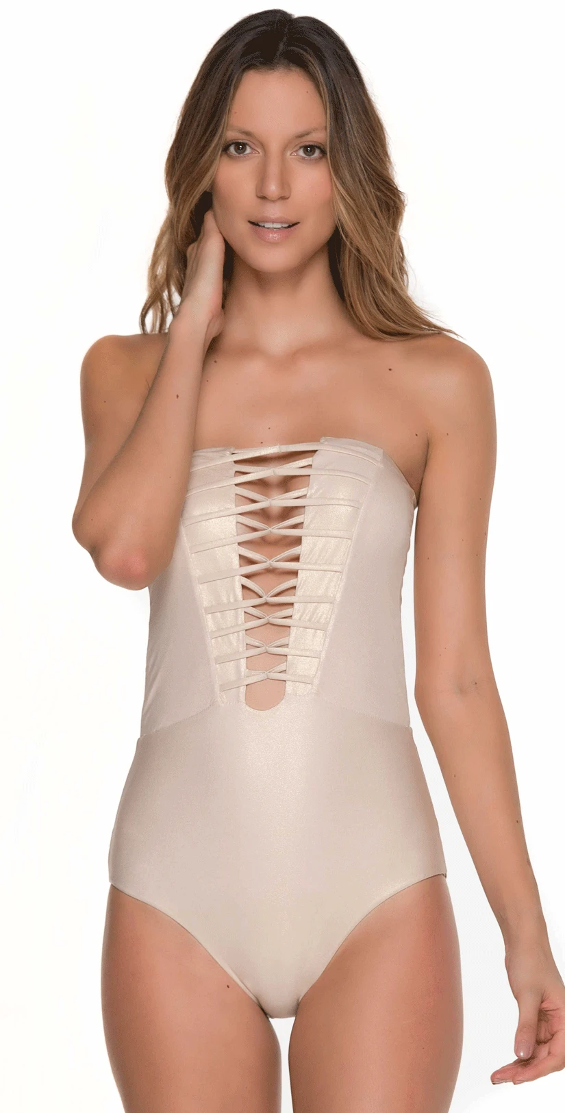 Malai Glam Fishbone One Piece In Gold OP0111-GLD