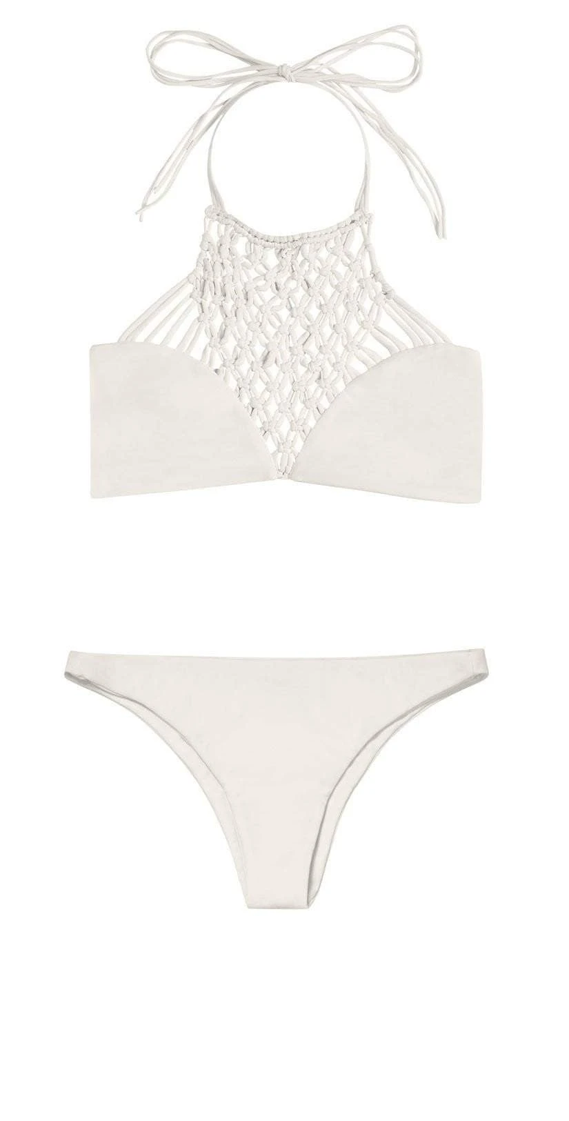 Mikoh Lanikai High Neck Halter Top In Bone 1LNK16-SOLBON