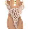 Qupid Shoes Archer Cut Out Sandal In Nude ARCHER-207X NUDE
