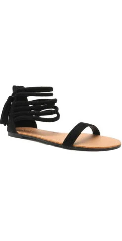 Qupid Shoes Archer Sandal In Black ARCHER-166 Black